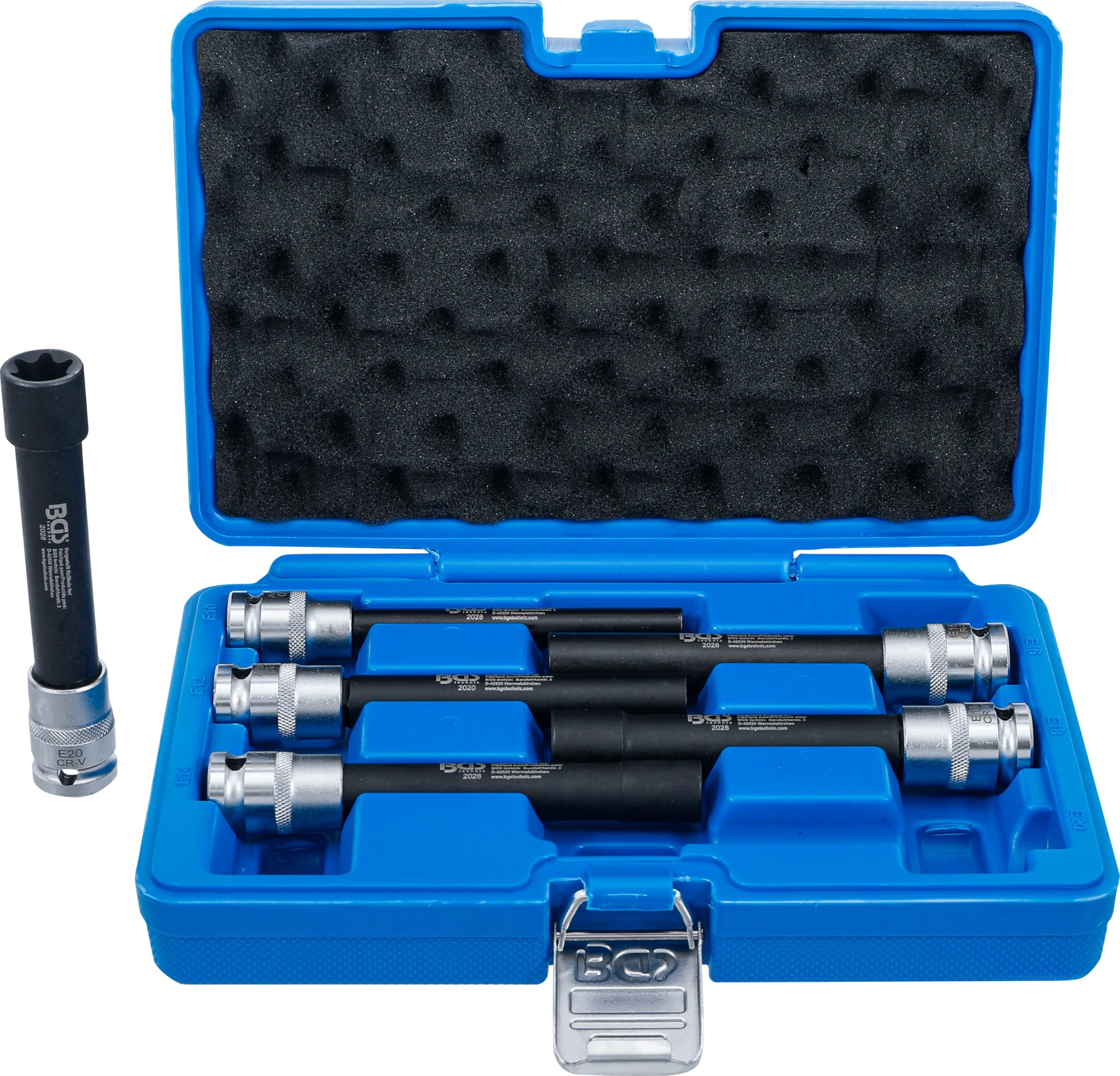 BGS 2028 | Socket Set, E-Type, extra long | 12.5 mm (1/2") Drive | E10 - E20 | 6 pcs.