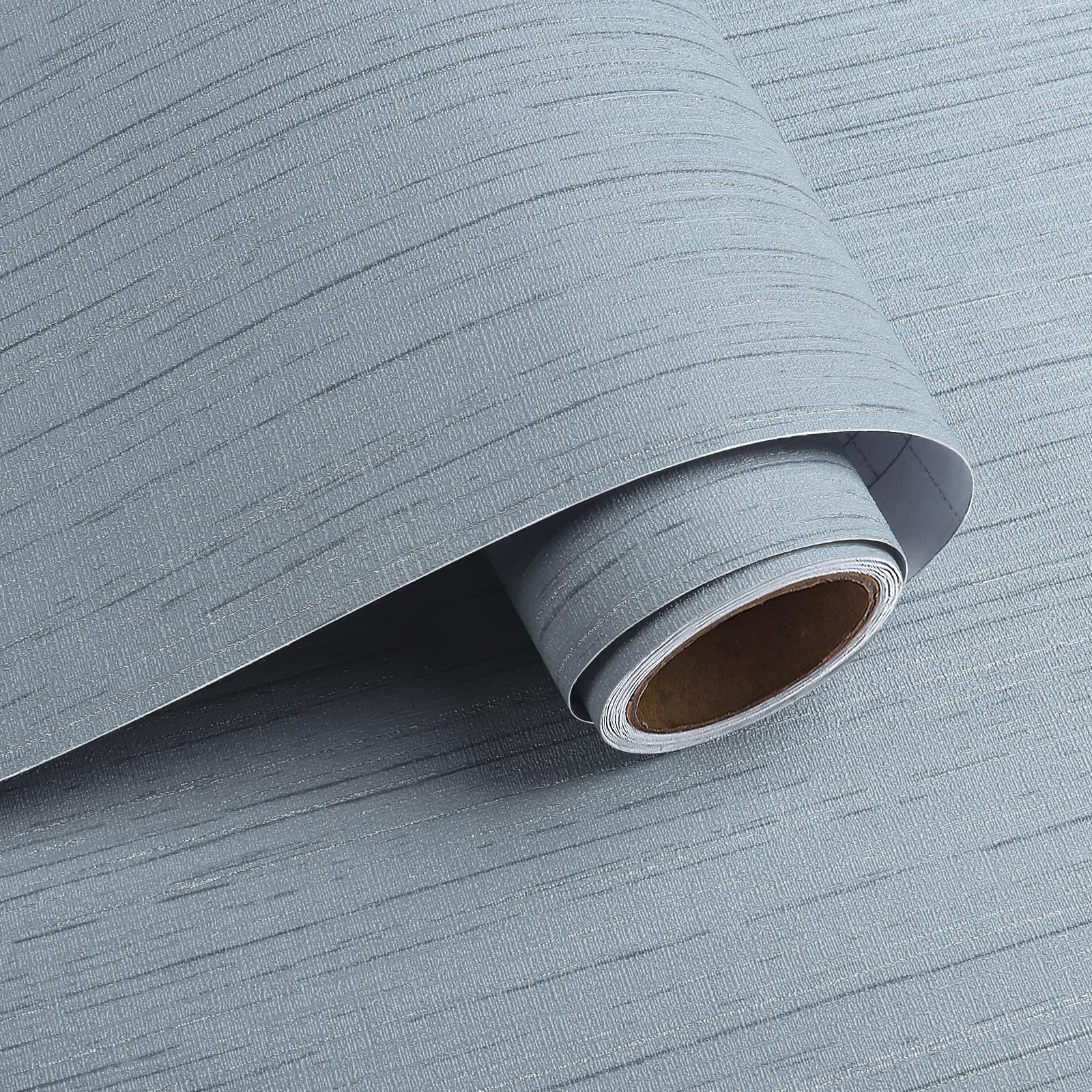 VaryPaper Blue Faux Grasscloth Peel and Stick Wallpaper40cmx200cm Linen Textured Fabric Contact Paper for Kitchen Countertop Lining Paper for Wall Sticky Back Wallpaper for Living Room Furniture Wrap