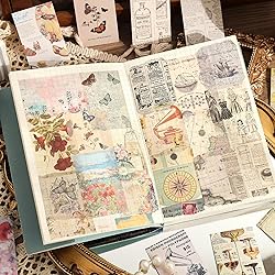 6 Sets 300 Pcs Washi Stickers Set Vintage Aesthetic