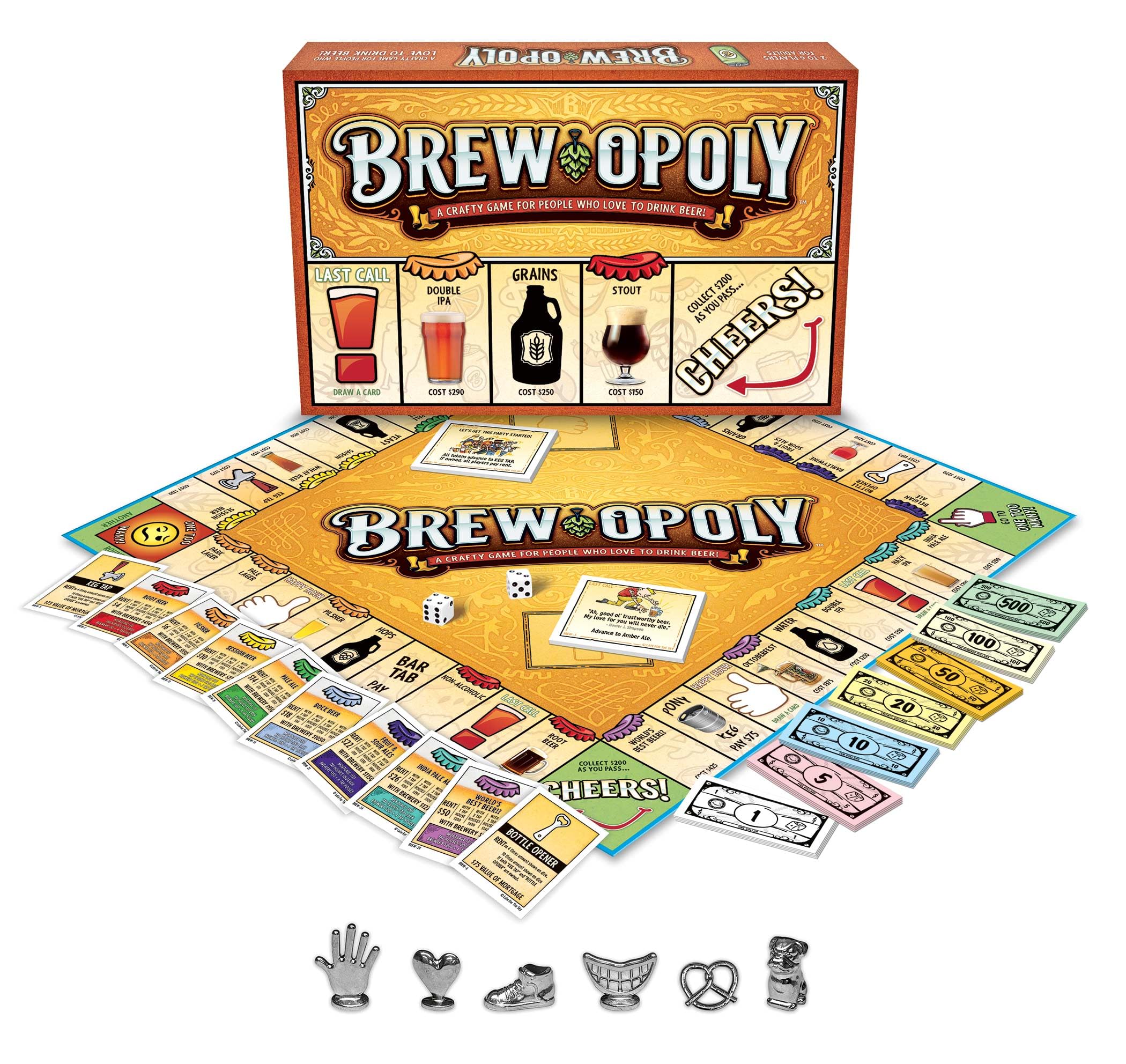 Brew-Opoly Property Trading Board Game - A Game For Adults - Strategy Fun For 2 to 6 Players - 18+ - A Crafty Game For People Who Love To Drink Beer