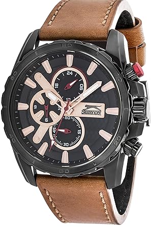 SLAZENGER Mens Chronograph Leather Watch-SL11333205