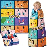 Pokemon Soft Fleece Bed Blanket, Warm Bed Throw 51 x 59 inches for Sofa Bedroom Accessories, Anime Gifts for Kids Teens