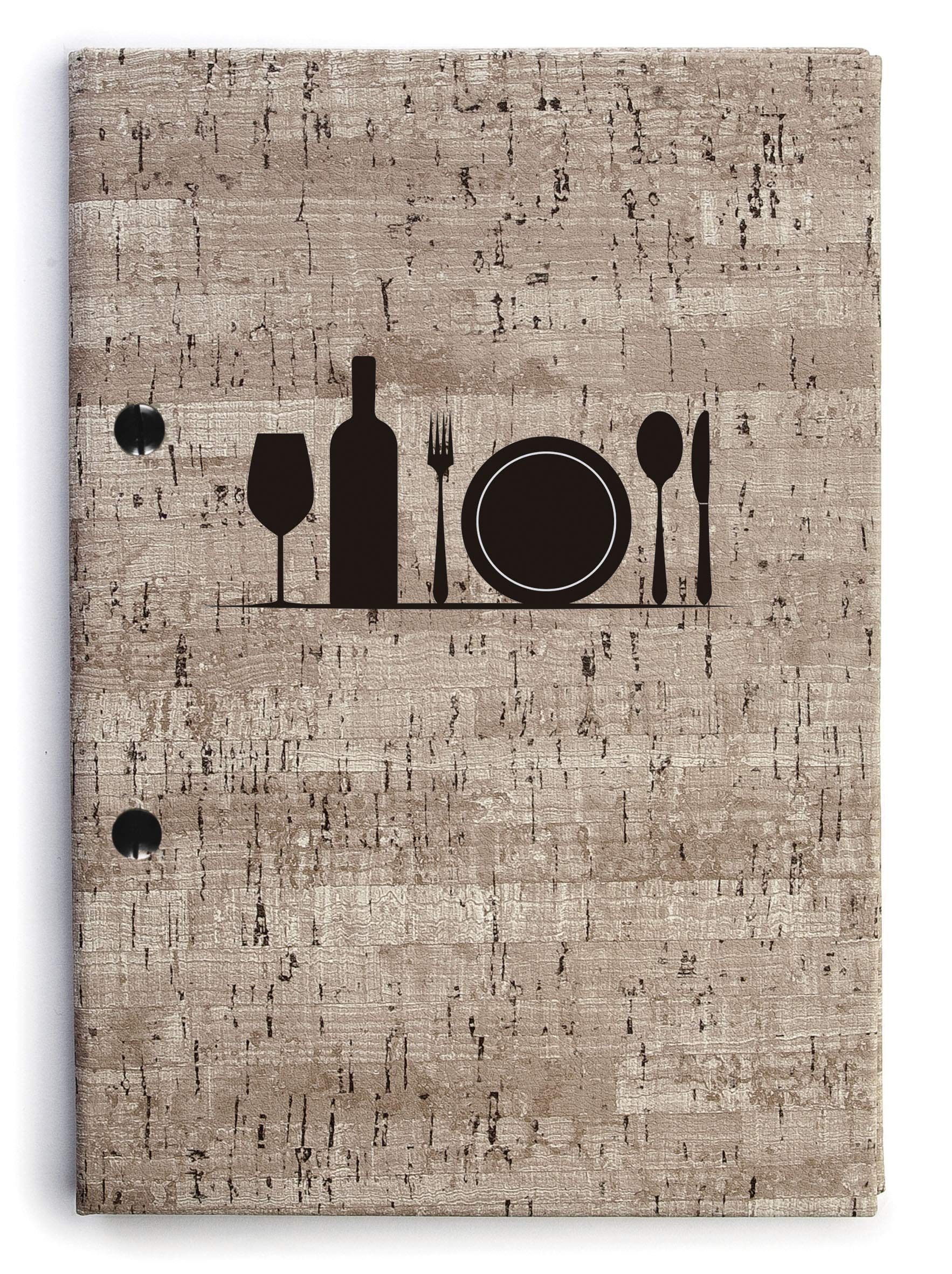 Lacor Tomasso Collection 28353 – Menu Holder Made of Imitation Leather with Exterior Screw, Heat Sealed in Black, 17 x 23 Inches (A5)