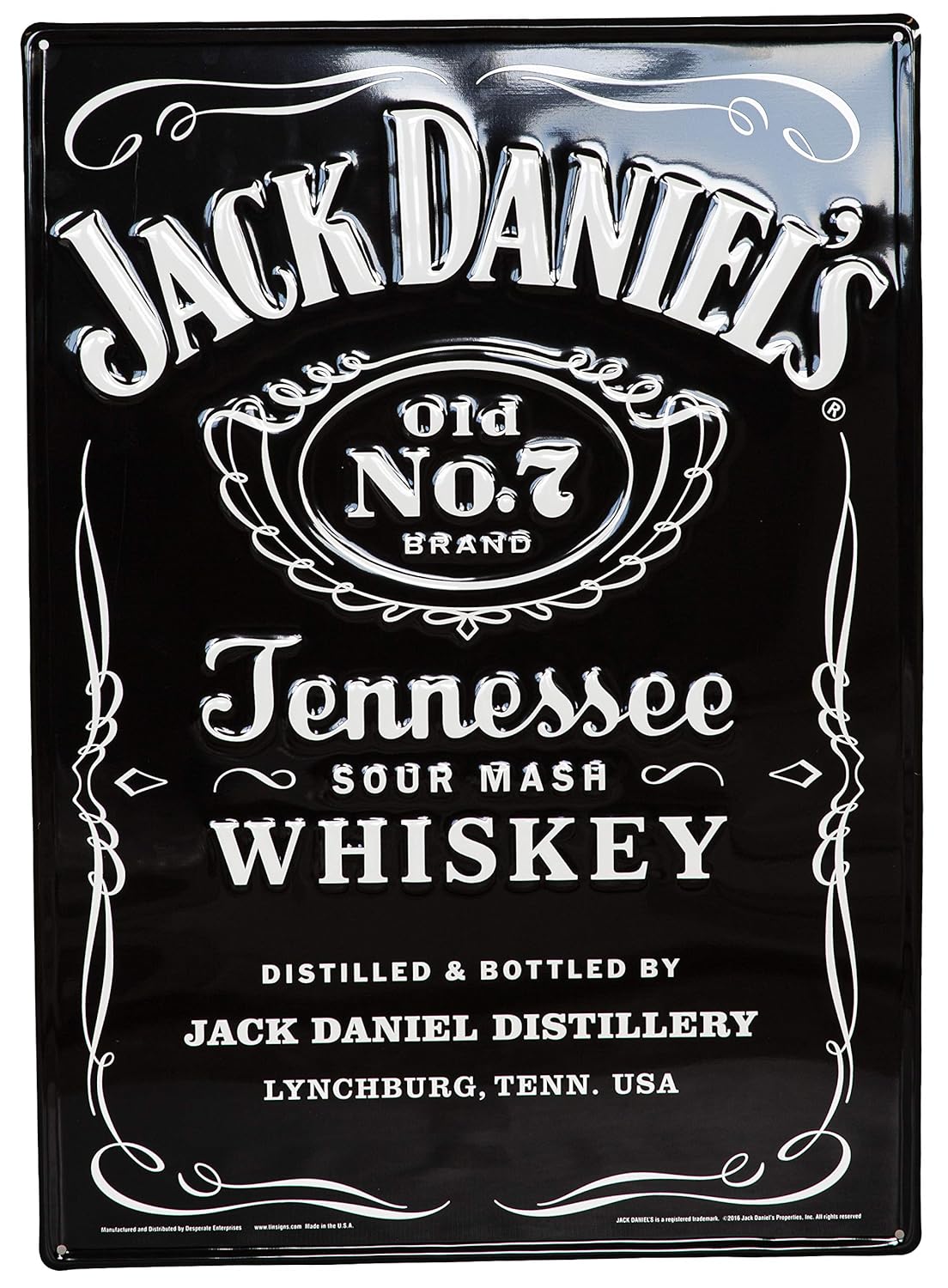 Desperate Enterprises Jack Daniels Label Large Format Premium Aluminum Sign 18 5 W X 26 H Amazon In Home Kitchen