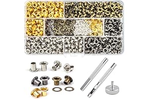YHNTGB 600Pcs 3/16inch Metal Eyelets Grommets Kit with 3 Pieces Installation Tool and Storage Box for Shoes Clothes Crafts Bag DIY Project 4 Colors