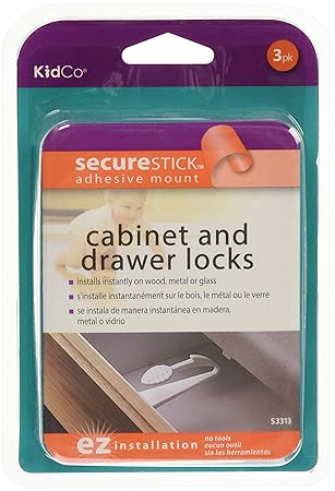 Amazon Com Kidco Adhesive Mount Cabinet Drawer Lock 3 Pack