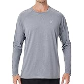Roadbox UPF 50+ Sun Shirts for Men, UV Protection Long Sleeve Swim Shirt, Quick Dry Rash Guard for Fishing Hiking Running
