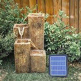 BTGGG Solar Powered Garden Fountain with LED Light - Outdoor Water Feature view 3