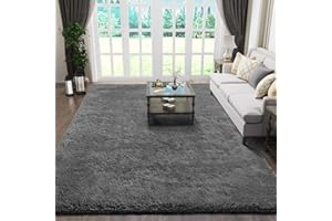 Ophanie 6x9 Area Rugs for Living Room, Large Big Grey Fluffy Shag Fuzzy Plush Soft Carpets, Floor Shaggy Rug for Bedroom, Gray Carpet for Kids Boys Girls Dorm Nursery Home Decor Aesthetic