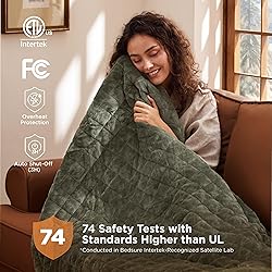 Bedsure Heated Blanket Throw Blanket - Quilted