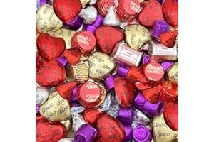 SUNNY ISLAND Valentine's Day Candy Assortment - HERSHEY'S KISSES, NUGGETS SPECIAL DARK, ROLO, Peanut Butter Hearts, 2-Pound Bag (About 110 Pieces)