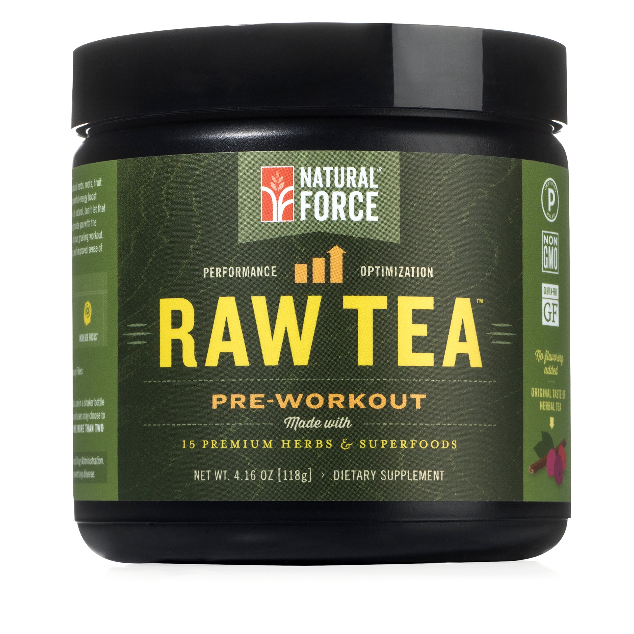Raw Tea All Natural Pre Workout Powder, Original Flavor Best