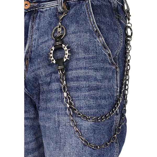 MiDube Long Wallet Chain Biker Punk Key Chains Hip Hop Skull Pant