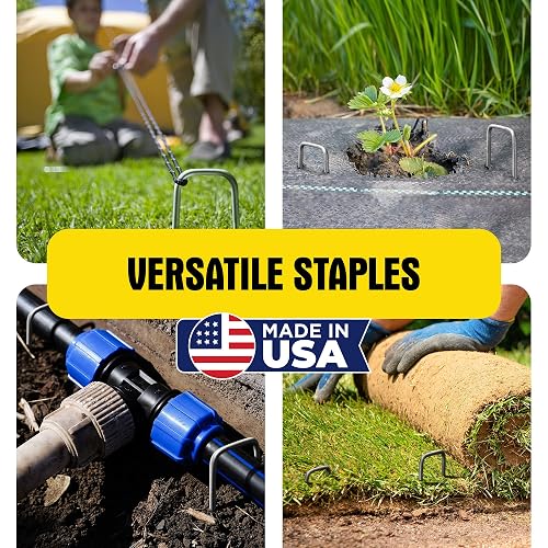 6-Inch Landscape Sod Staples – Sturdy Garden Stakes, Weed Barrier Pins, Galvanized Iron, 50-Pack (assumed)