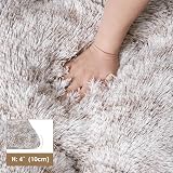 EHEYCIGA Fluffy Small Dog Crate Bed Calming Anti Anxiety 60x45x7.5cm Brown view 3