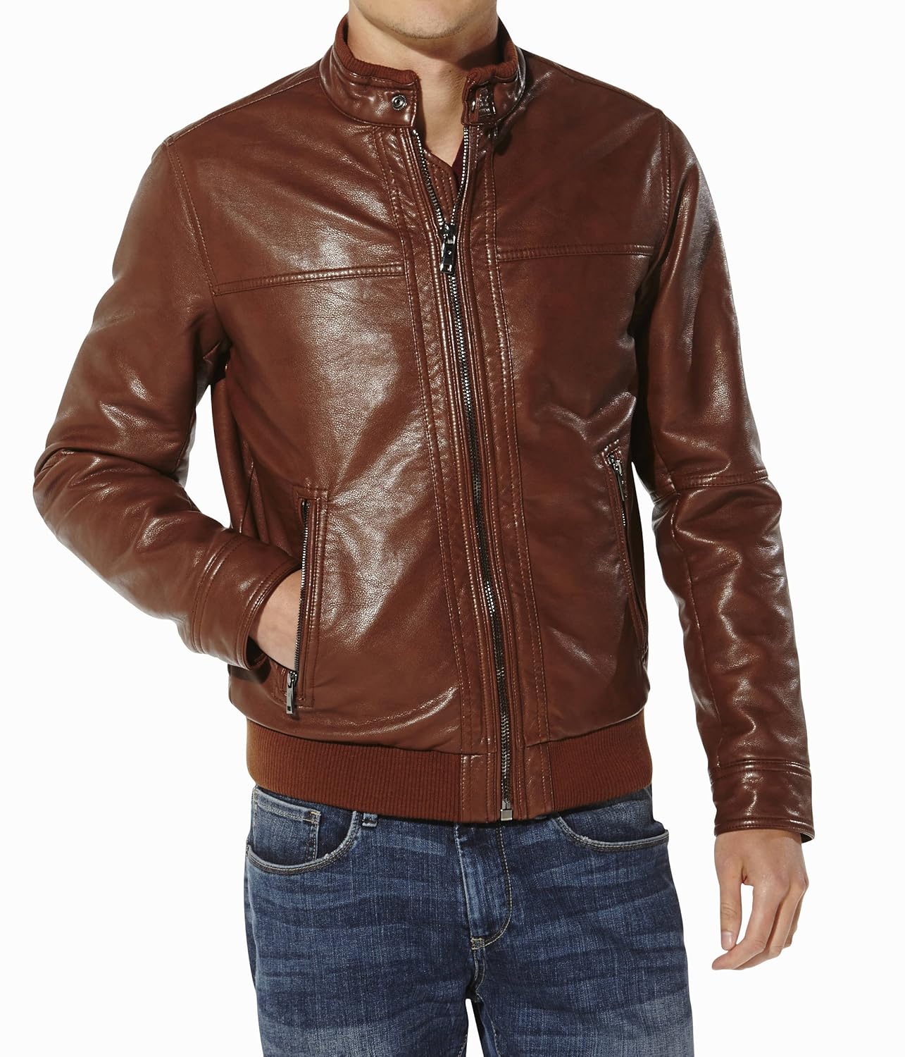 Buy Celio Men's Faux Leather Jacket at Amazon.in