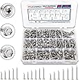 420Pcs Self Tapping TEK Screws for Metal, Wood, & Sheet - 410 Stainless Steel Self Drilling Screws - #8#10 Phillips & Hex Washer Screws