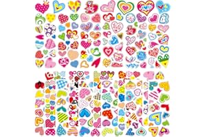 SWARKOL Valentine Stickers 20 Different Sheets, Heart Stickers Valentines Day Stickers for Kids Valentines Treats Cards Craft Scrapbooking Party Favors Gifts Decoration