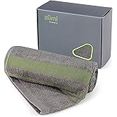 Zumi MINI 100% Cotton Camping Travel Towel - Small, Ultralight, Fast Drying, Highly Absorbent, Soft and Gentle on The Skin, Safe for The Planet (28"x13" Gray)