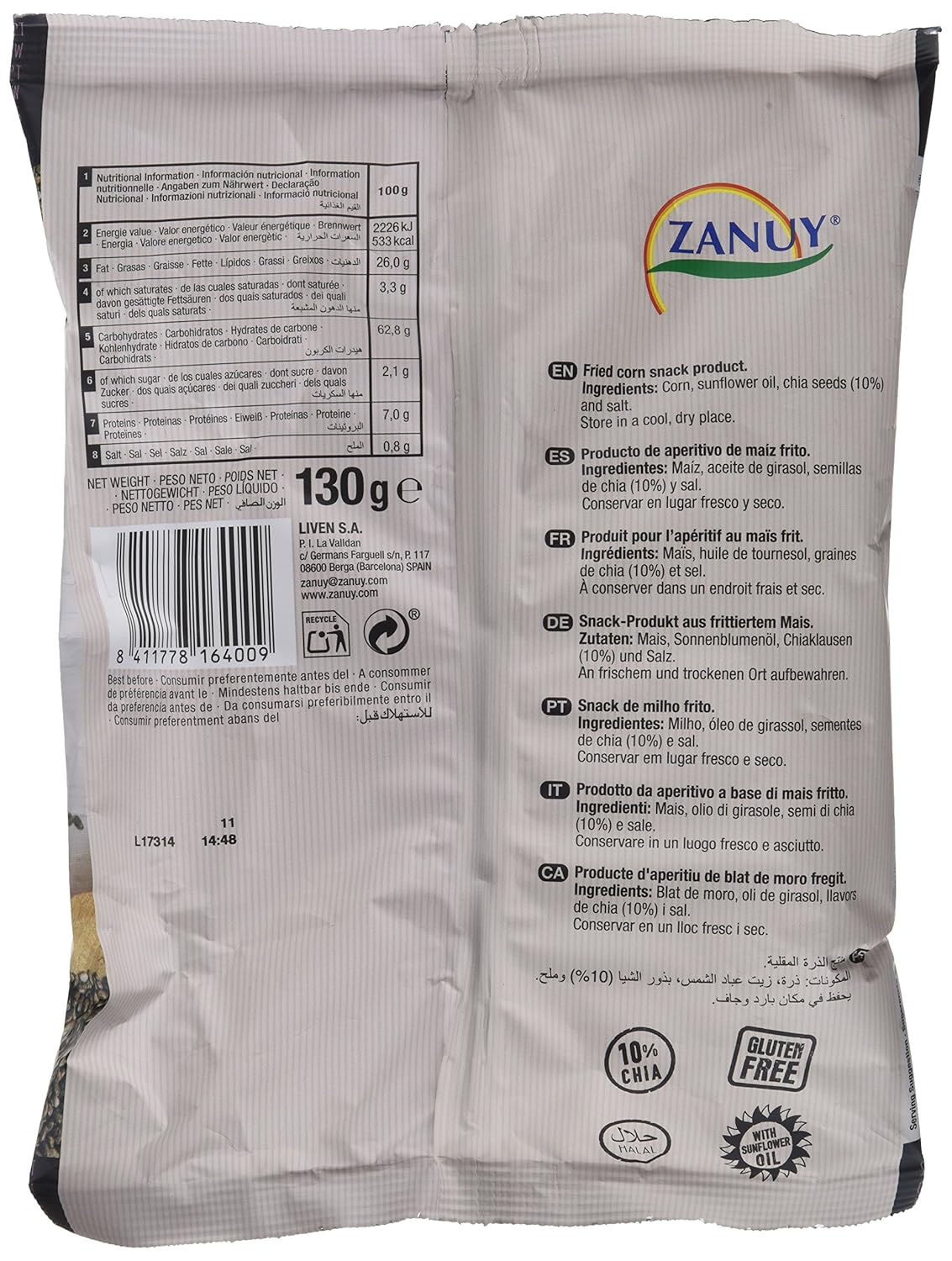 Zanuy Tortilla Chip Chia