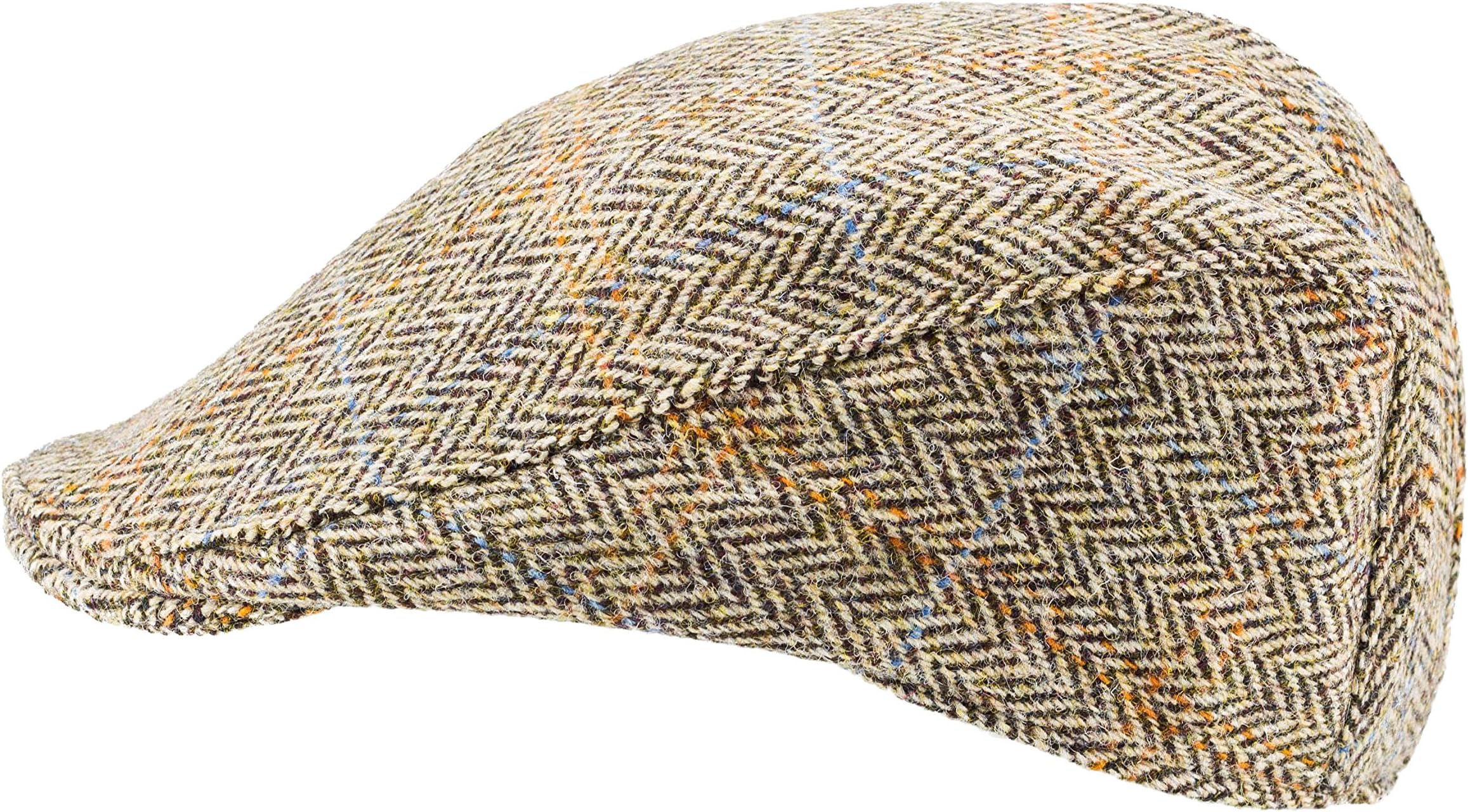 Harris Tweed.Made in Scotland.The Kilmarnock 'Brad Pitt' Style Flat Cap.Made by Hanna Hats