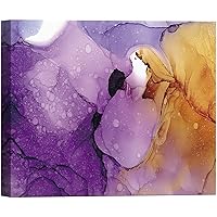SIGNWIN Canvas Wall Art Green, Brown, Red and Purple Alcohol Ink Color Blocks Abstract Brushstroke Digital Art Expressionism Modern Colorful for Living Room, Bedroom, Office - 12x18 inches