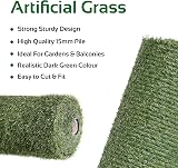 GardenKraft 4m x 1m Artificial Grass Roll 15mm High-Density UV Stabilised view 3