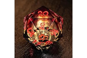 DICEBELL Vampire Dice Set – 7× Premium Handcrafted RPG Resin Dice with 3D Blood Chalices, Bats & Vampire Relics – Gothic Red & Gold Accents for D&D, Pathfinder, MTG