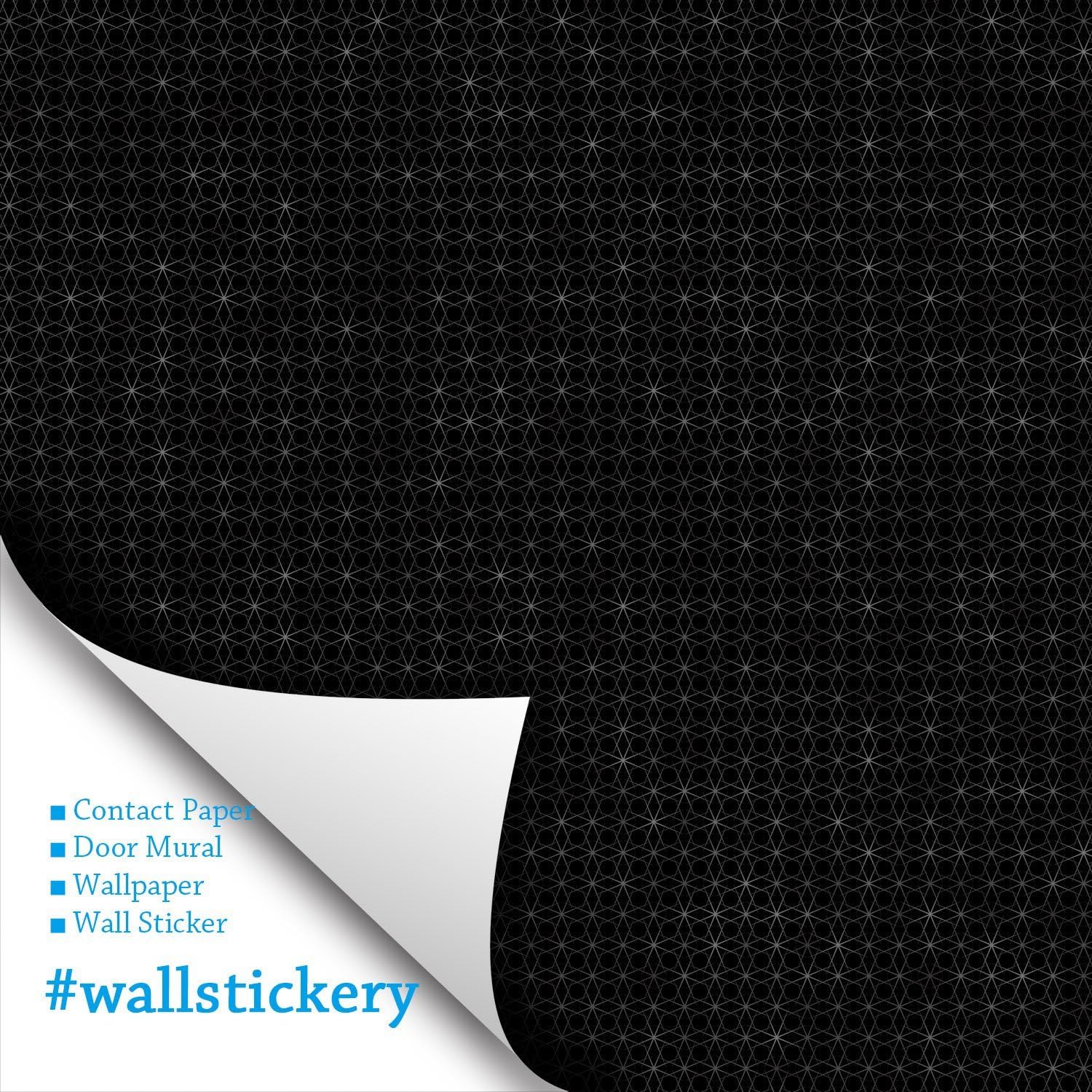 Wallstickery Paper for Counter Top Wallpaper Self Adhesive Wall Stickers Removable Peel Stick Pattern DIY Interior Decorating Home Kitchen Cabinets (1.64 ft x 19.69 ft, Twinkle Black)