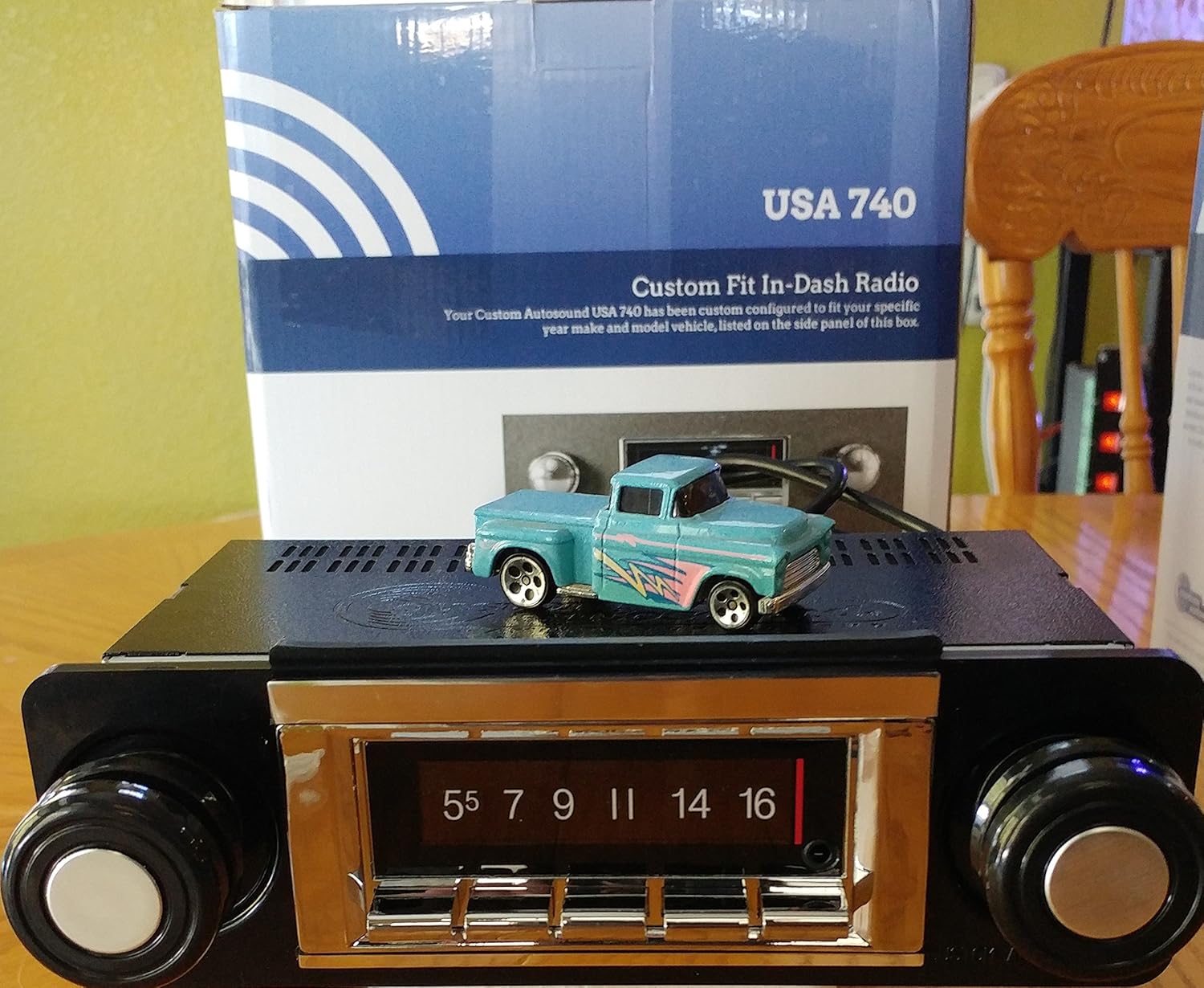 1967-1972 Chevrolet or GMC Truck 300 watt USA-740 AM FM Car Stereo/Radio with built-in Bluetooth, AUX Inputs, Color Change LCD Digital Display