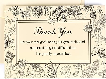 Amazon 封筒付きサンキューカード 25パック 葬儀用お悔やみ用メモ 内側は空白 写真や友達や家族への個人的なメッセージ グリーティングカード 文房具 オフィス用品