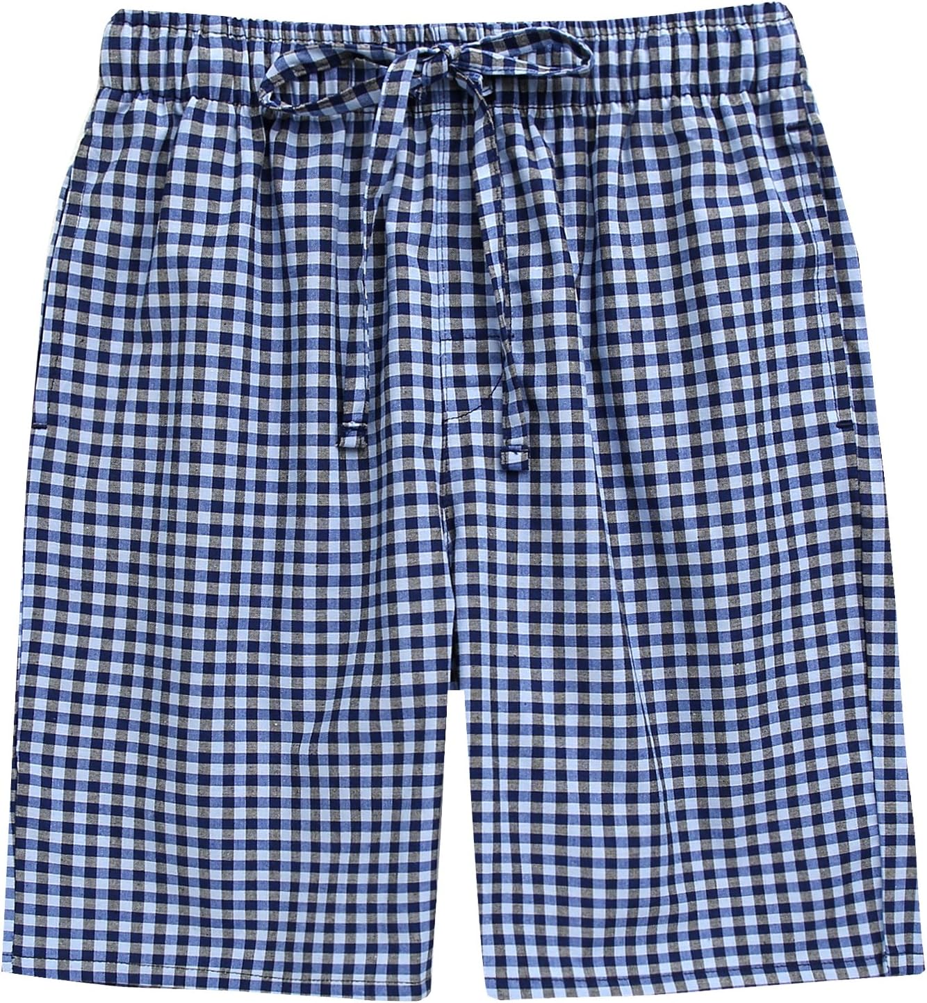 TINFL Cotton Lounge Pants for Men - 100% Soft Cotton Plaid Check Lounger Sleeping Pajama Pants with Pockets and Button Fly