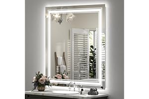 GOLOMO 28x32 LED Bathroom Mirror, Lighted Mirror for Bathroom Wall, Backlit and Front lit, Dimmable, Anti-Fog, Shatterpoof, Memory (Horizontal/Vertical)