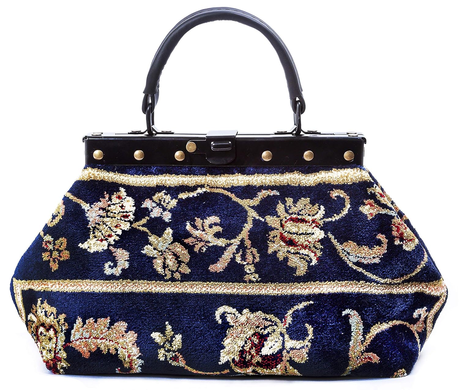 Small Carpet Bag EXQUISITE Pergola Navy Magical Mary Poppins Vintage
