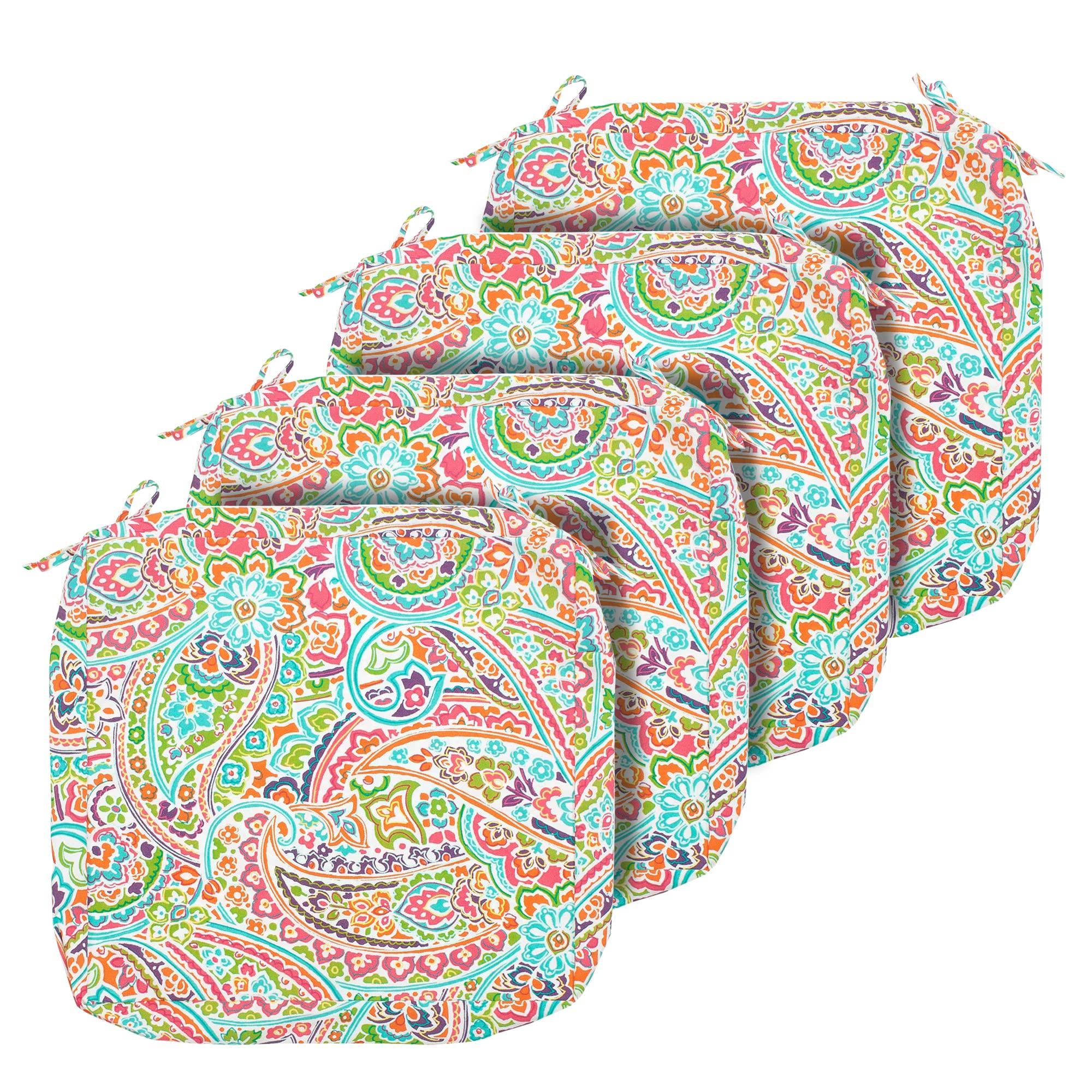 Photo 1 of FUNHOME Outdoor Chair Cushion Covers 22x20x4 Inch, No Insert! Water-Resistant Patio Cushion Slipcovers with Zipper, Replacement Cushion Covers for Outdoor Furniture,4 Pack, Melora Paisley(Covers ONLY)
