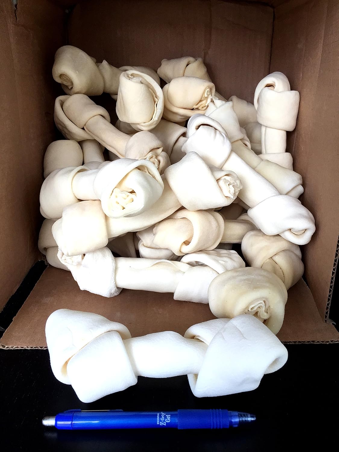 Rawhide Bones 67" 100 Natural Beef hide chew Bones in Bulk From 123