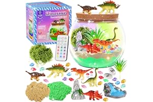 Gifmore Dinosaur Terrarium Kit for Kids with LED Night Light & Remote Control, Dinosaur Toys & Arts and Crafts for Boys Ages 4-12, Creative Birthday Christmas Gifts for Kids