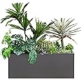 Wallowa Metallic Heavy Long and Large Outdoor/Indoor Planter Box, 38”Lx15”Wx15”H, 40Pounds, No Assemble and Seamless, Color Gray