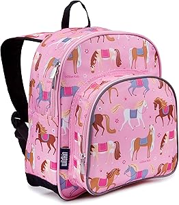 Wildkin 12 Inches Backpack for Toddlers, Boys and Girls, Ideal for Daycare, Preschool and Kindergarten, Perfect Size for School and Travel, Mom's Choice Award Winner, Olive Kids (Horses)