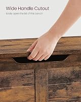 VASAGLE Chest Bench Blanket Box 2 Hinges 136 kg Load Honey Brown LSB061K01 view 8