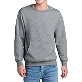 USTRADEENT Men's Core Poly Cotton Fleece Pullover Crewneck Kangaroo Pocket Ultra Soft Sweatshirt