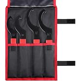 CENFORGE Universal Coilover Spanner Wrench Set (4-Piece) &ndash; Adjustable C-Shape Shock Adjustment Tool with 3/8" Drive Hole &amp; Rubber Grip &ndash; Fits Tein, Skunk2, KW, HKS &amp; Most Suspension Systems