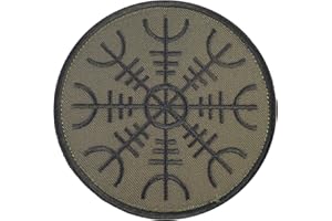 LEGEEON Aegishjalmr Viking Helm of Awe Terror Icelandic ACU Norse Rune Morale Touch Fastener Patch (OD Green)