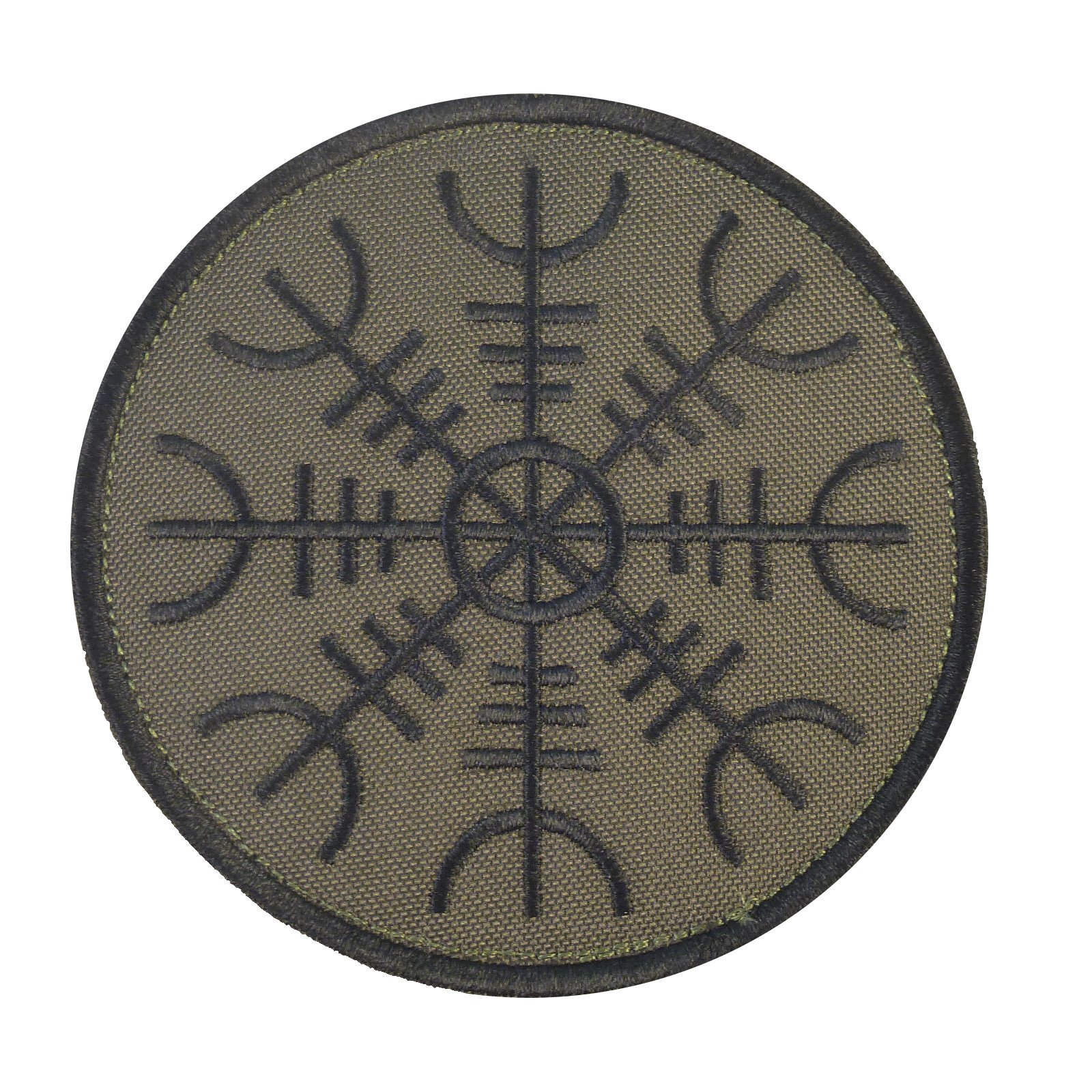 Aegishjalmr Viking Helm of Awe Olive Drab OD Terror Protection Rune Morale Fastener Patch