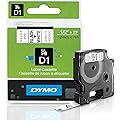 DYMO Standard D1 45013 Labeling Tape ( Black Print on White Tape , 1/2'' W x 23' L , 1 Cartridge)