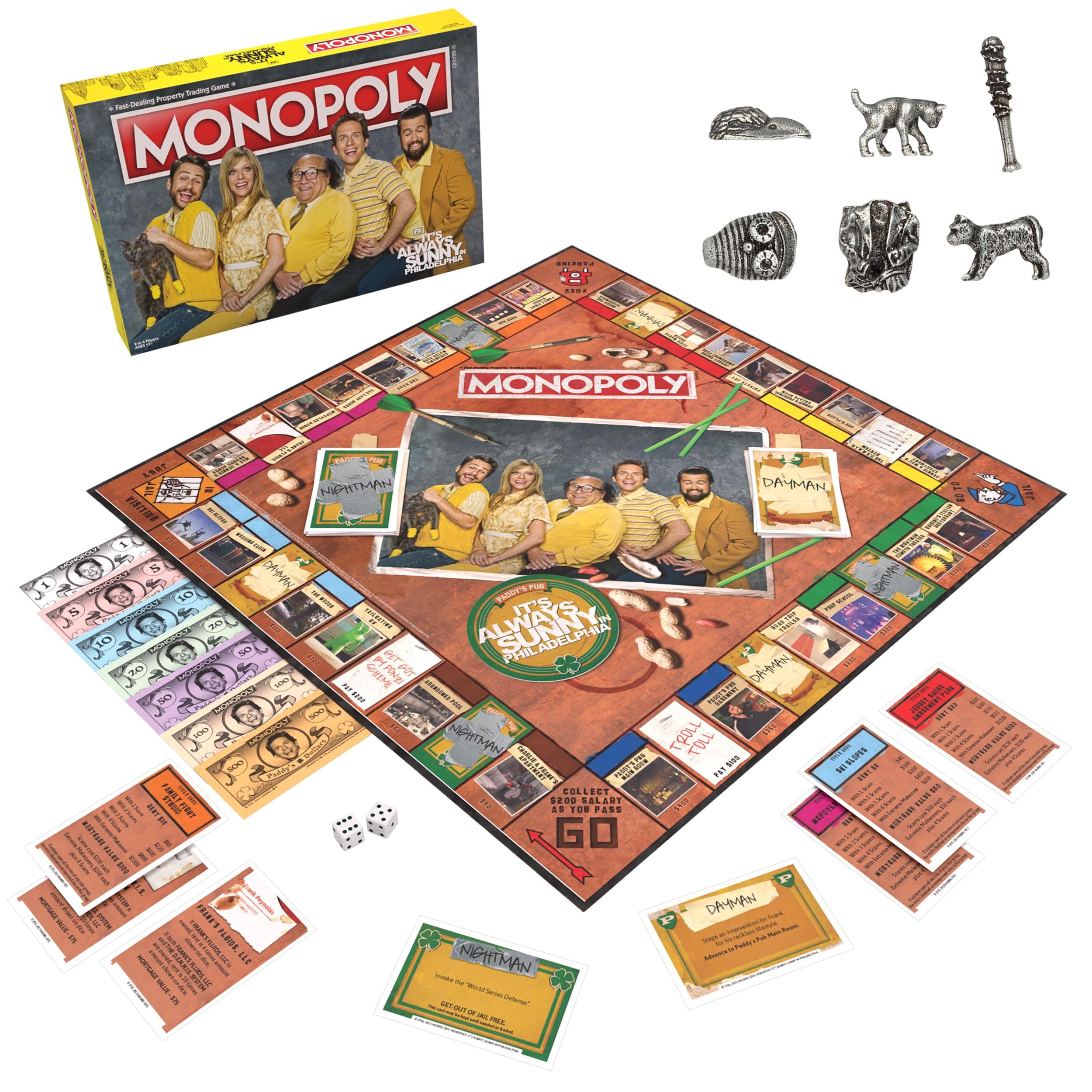 Monopoly It’s Always Sunny in Philadelphia | Officially Licensed Monopoly Board Game | Award Winning FX Sitcom