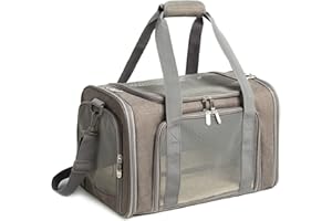 ROSEBB Cat Carrier Dog Carrier Pet Carrier Cat Bags for Small Medium Cats Dogs Puppies of 15 Lbs,of Airline Approved Small Dog Bag Soft Sided,Collapsible Travel Puppy Carrier (Large, Grey)