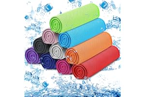 MENOLY 10 Pack Cooling Towels, Cooling Towels for Neck and Face, Sweat Microfiber Towel Soft Breathable Towel for Gym, Yoga, Camping, Running, Fitness, Workout & More Activities