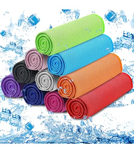 3 Serviettes Rafraîchissantes Sport En Polyester - Séchage Rapide, Avec Manchon Silicone - Pour Fitness, Running, Plein Air - 6