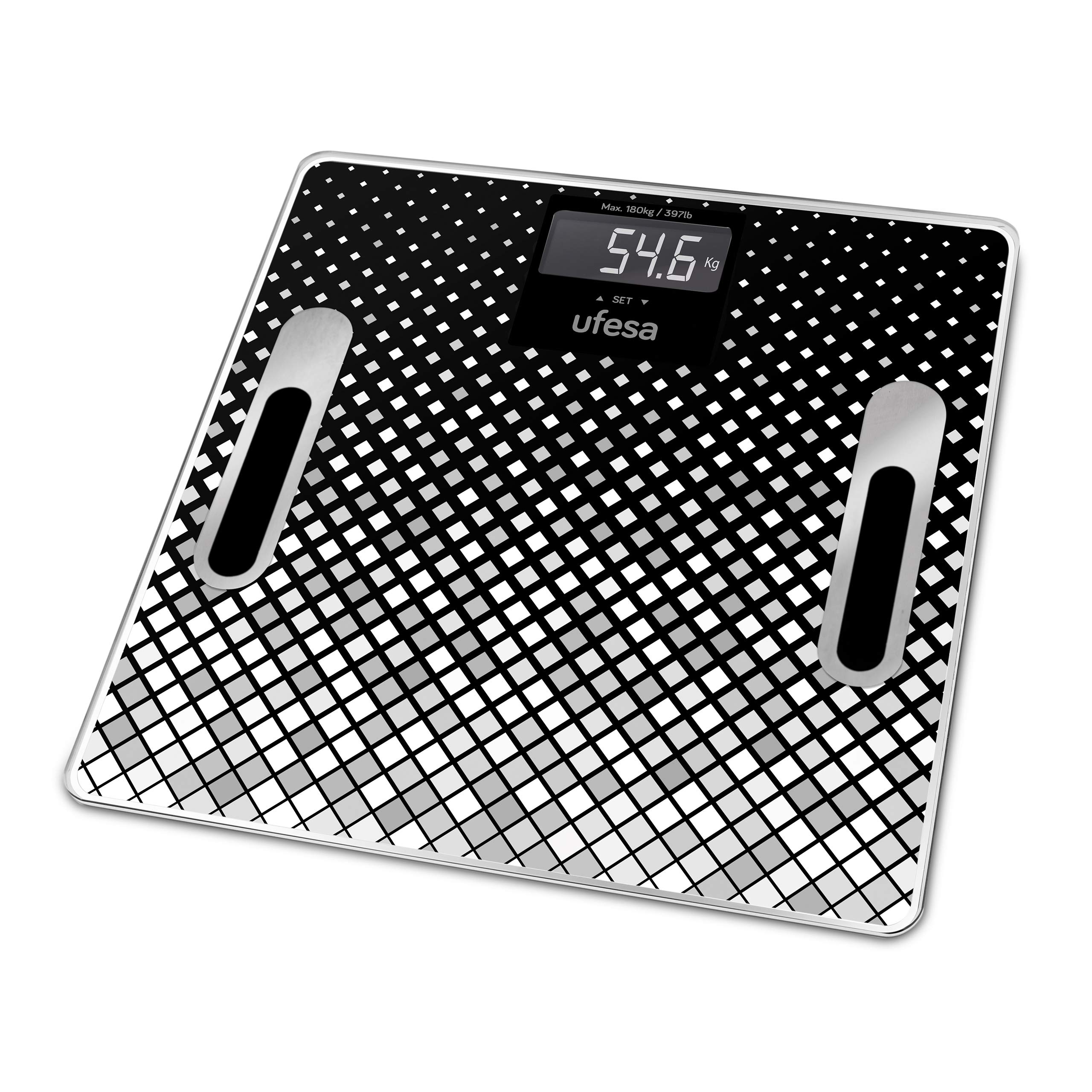 Ufesa Bathroom Scales Triangles Black/White/Grey